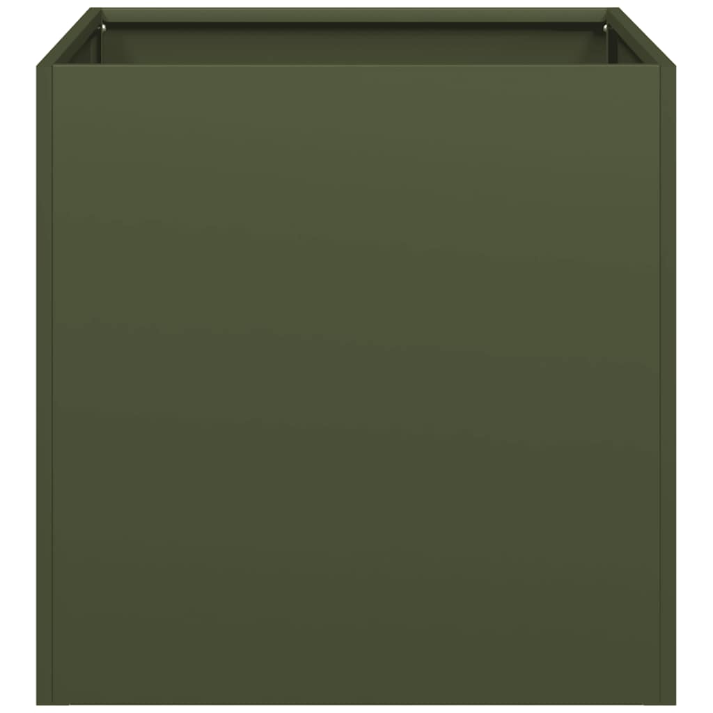 vidaXL Planter Olive Green 40x40x40 cm Cold-rolled Steel 4
