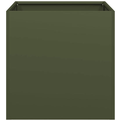 vidaXL Planter Olive Green 40x40x40 cm Cold-rolled Steel 4