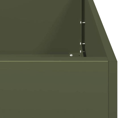 vidaXL Planter Olive Green 40x40x40 cm Cold-rolled Steel 6