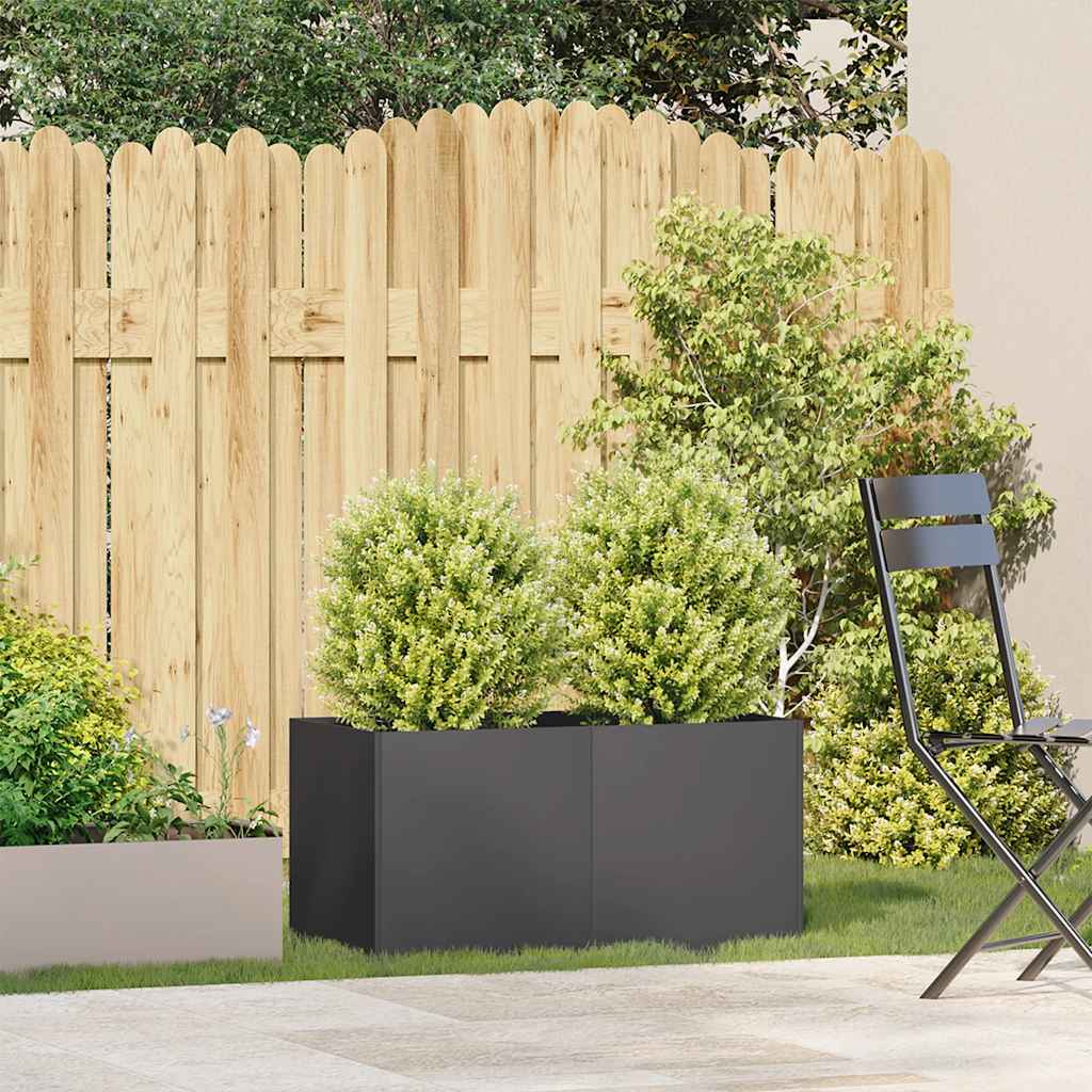 vidaXL Planter Black 80x40x40 cm Cold-rolled Steel 3