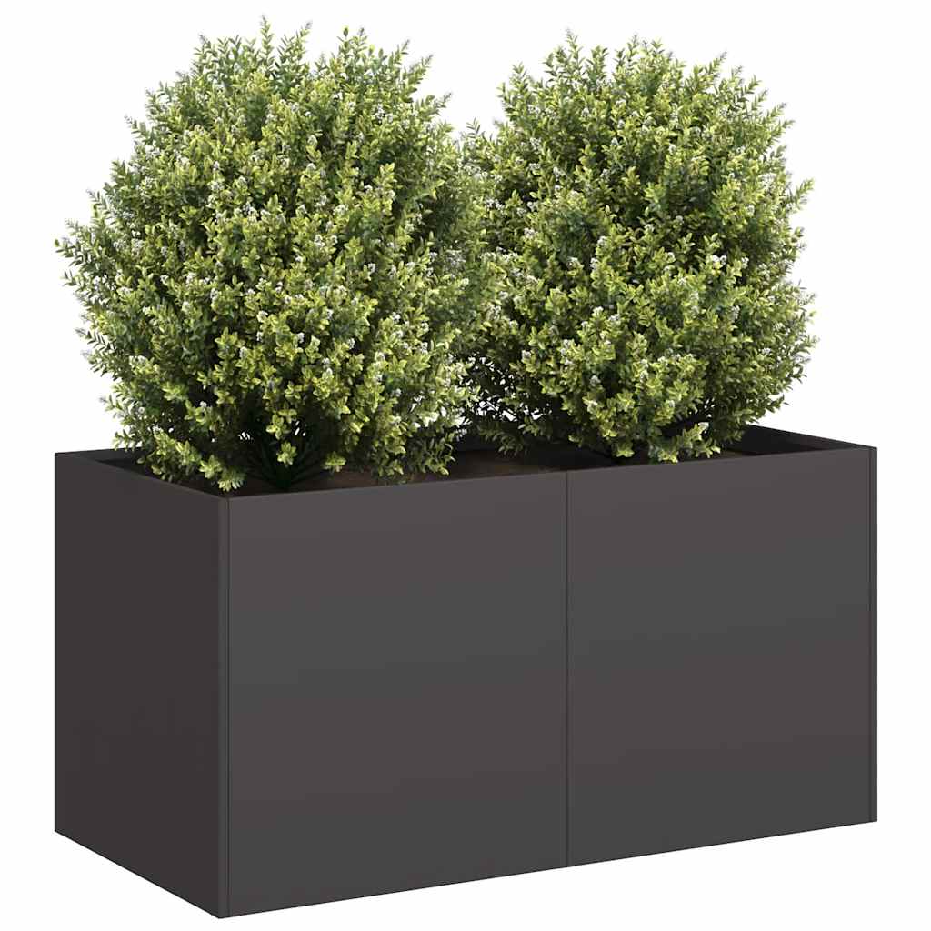 vidaXL Planter Black 80x40x40 cm Cold-rolled Steel 1