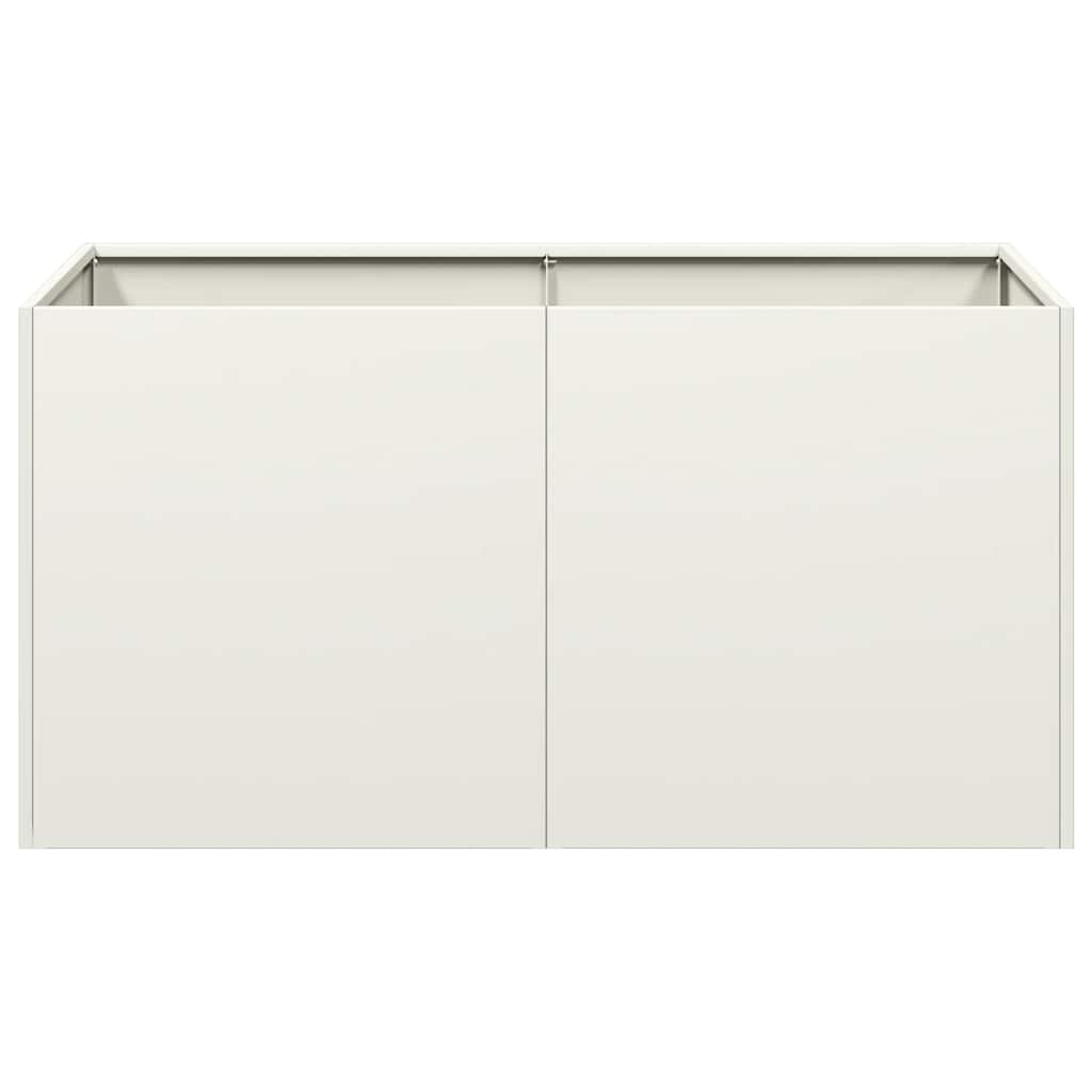 vidaXL Planter White 80x40x40 cm Cold-rolled Steel 4