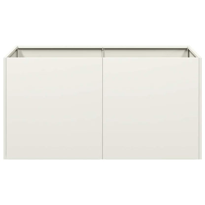 vidaXL Planter White 80x40x40 cm Cold-rolled Steel 4