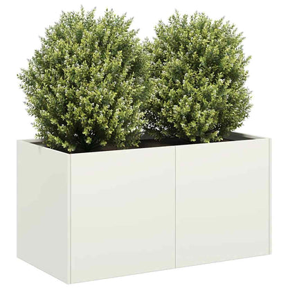 vidaXL Planter White 80x40x40 cm Cold-rolled Steel 1