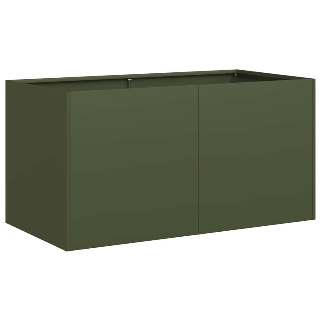 vidaXL Planter Olive Green 80x40x40 cm Cold-rolled Steel 2