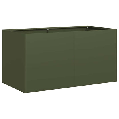 vidaXL Planter Olive Green 80x40x40 cm Cold-rolled Steel 2