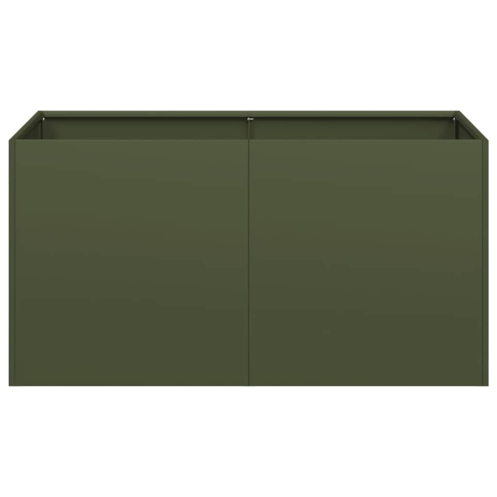 vidaXL Planter Olive Green 80x40x40 cm Cold-rolled Steel 4