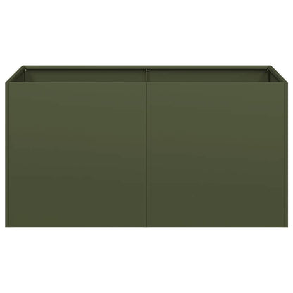 vidaXL Planter Olive Green 80x40x40 cm Cold-rolled Steel 4