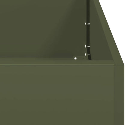 vidaXL Planter Olive Green 80x40x40 cm Cold-rolled Steel 6