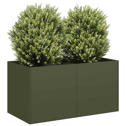 vidaXL Planter Olive Green 80x40x40 cm Cold-rolled Steel 1