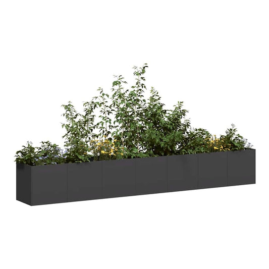Planter 280x40x40 cm Cold-rolled Steel Black