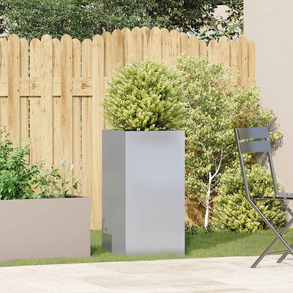 vidaXL Planter 40x40x80 cm Galvanised Steel 3