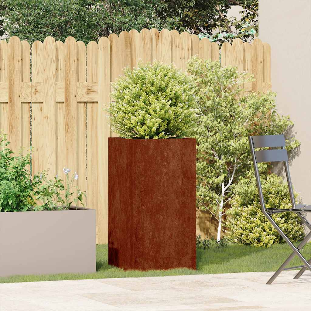 vidaXL Garden Planter Rusty 40 x 40 x 80 cm 1