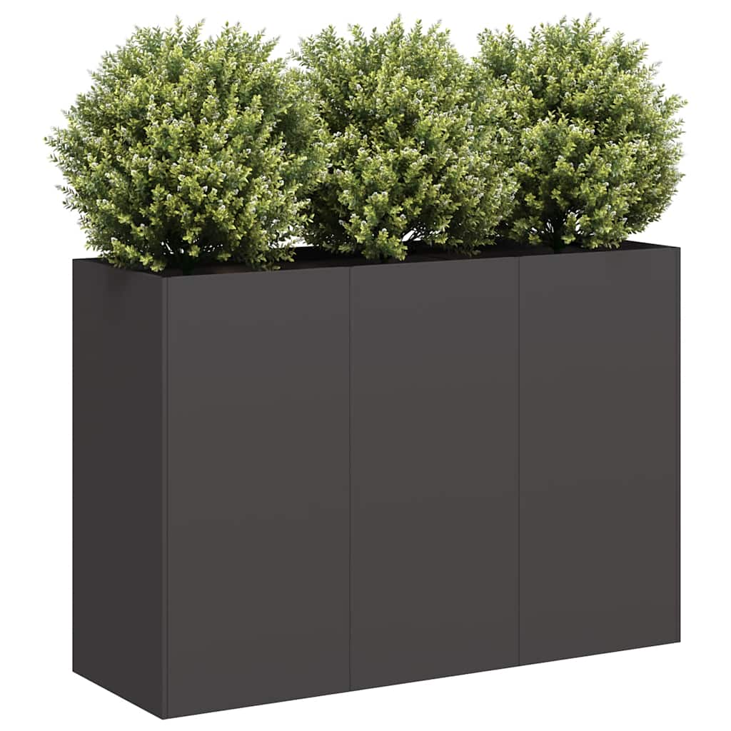 Planter 120x40x80 cm Cold-rolled Steel Black