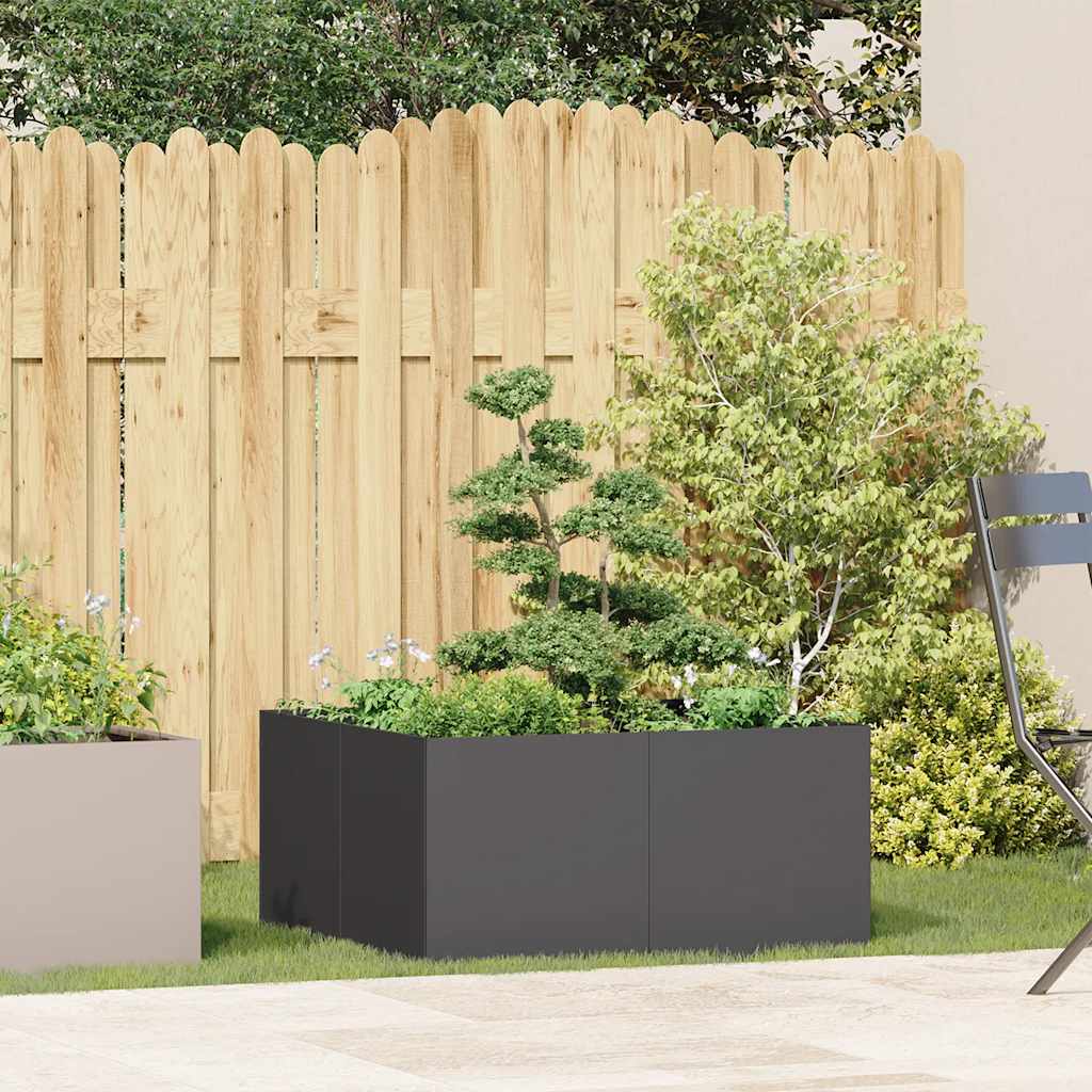 vidaXL Planter Black 80x80x40 cm Cold-rolled Steel 3