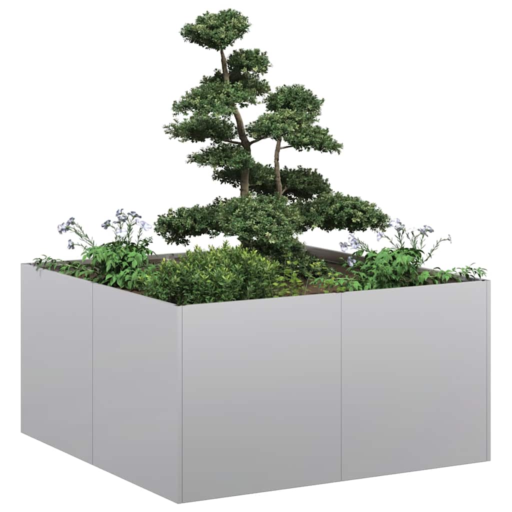 vidaXL Planter 80x80x40 cm Galvanised Steel 1