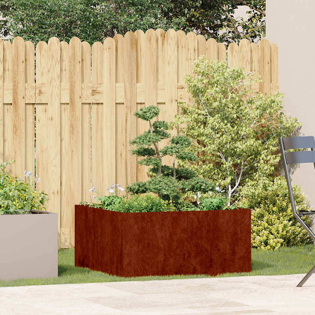 vidaXL Garden Planter Rusty 80 x 80 x 40 cm 3