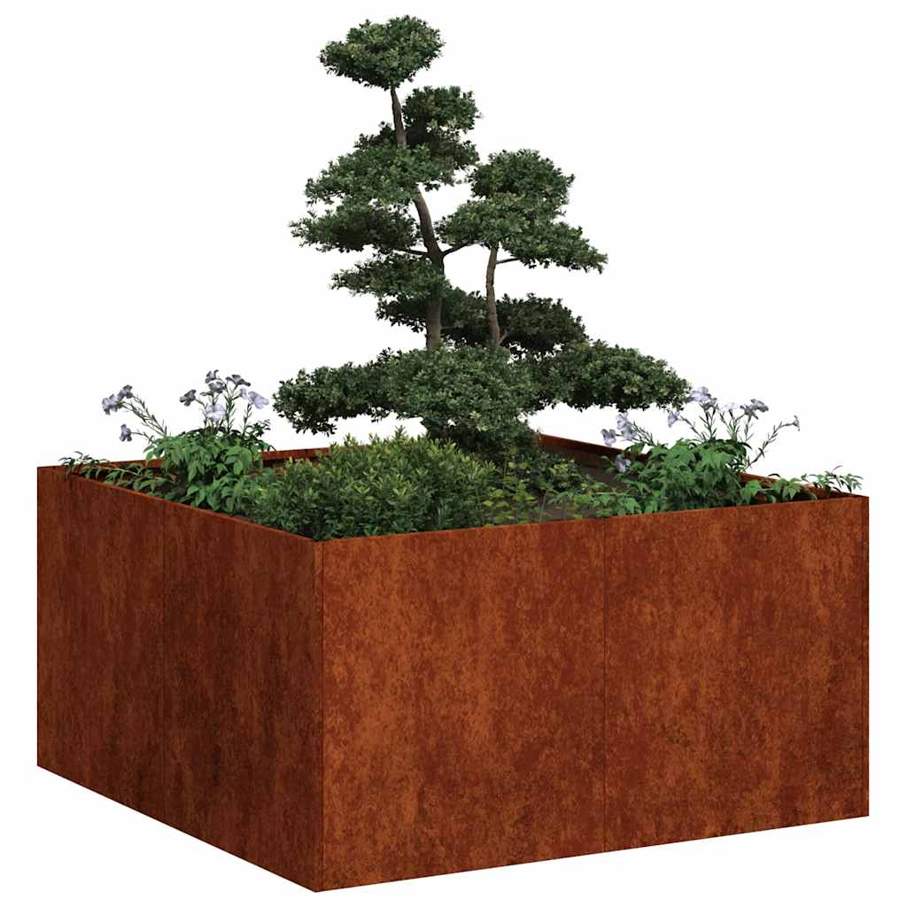 vidaXL Garden Planter Rusty 80 x 80 x 40 cm 1