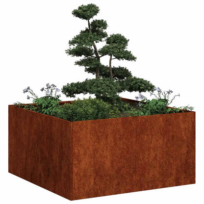 vidaXL Garden Planter Rusty 80 x 80 x 40 cm 1