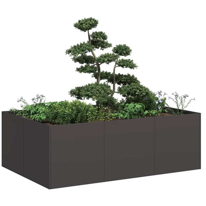 vidaXL Planter Black 120x80x40 cm Steel 1
