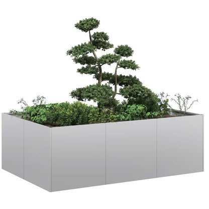 vidaXL Planter 120x80x40 cm Galvanised Steel 1
