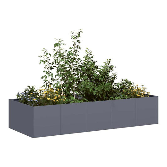 Planter 200x80x40 cm Steel Anthracite