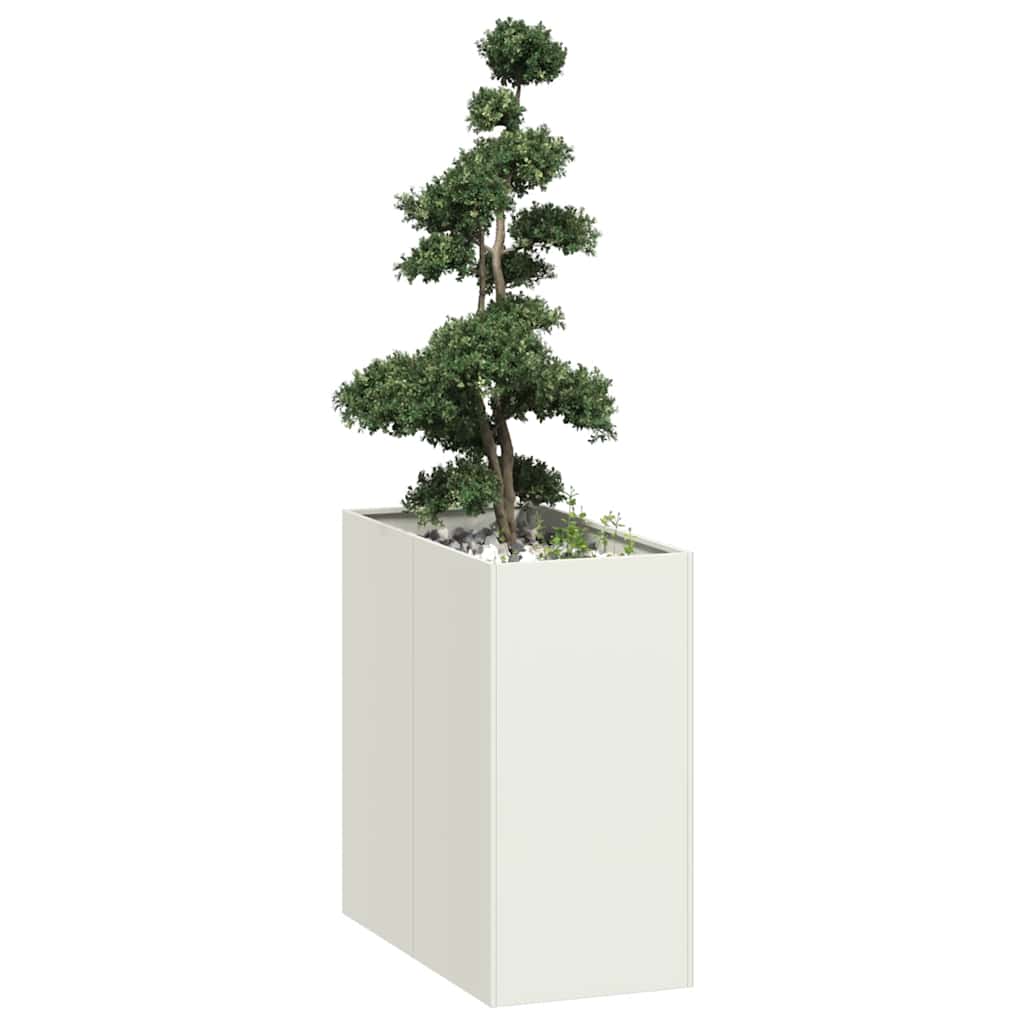vidaXL Planter White 40x80x80 cm Steel 1