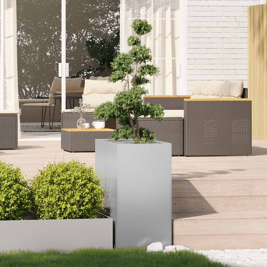 Planter Steel Depth 80 cm Height 80 cm Galvanised steel