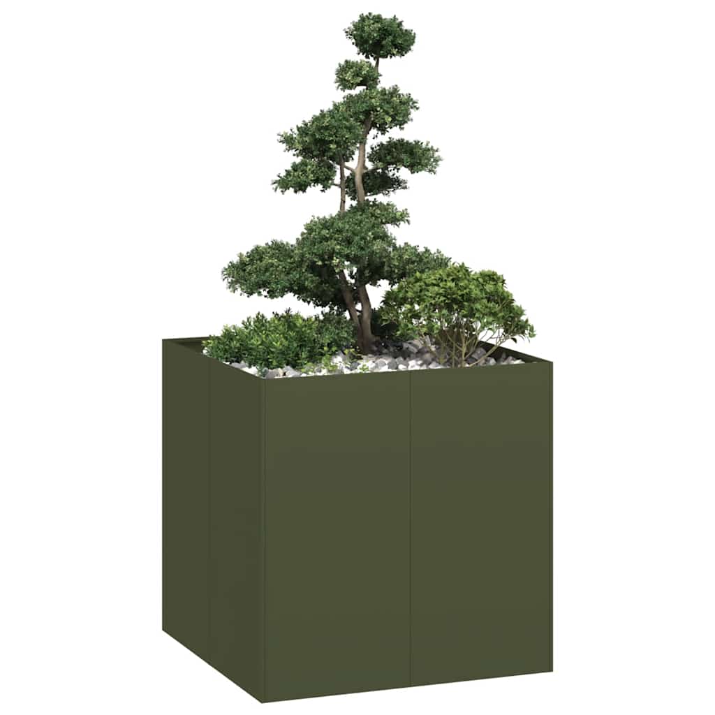 vidaXL Planter Steel Depth 80 cm Height 80 cm