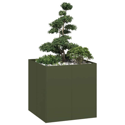 vidaXL Planter Steel Depth 80 cm Height 80 cm