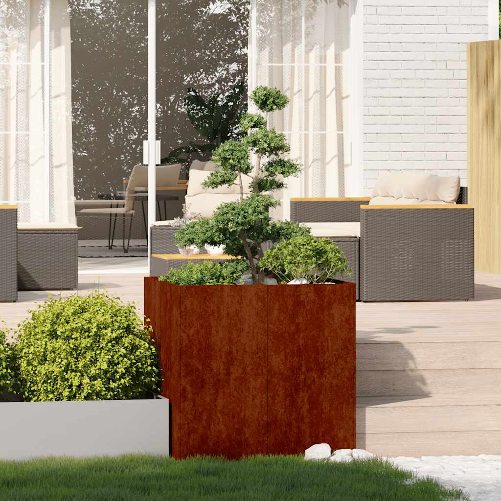 vidaXL Planter Steel Depth 80 cm Height 80 cm
