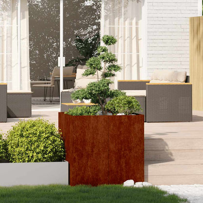 vidaXL Planter Steel Depth 80 cm Height 80 cm