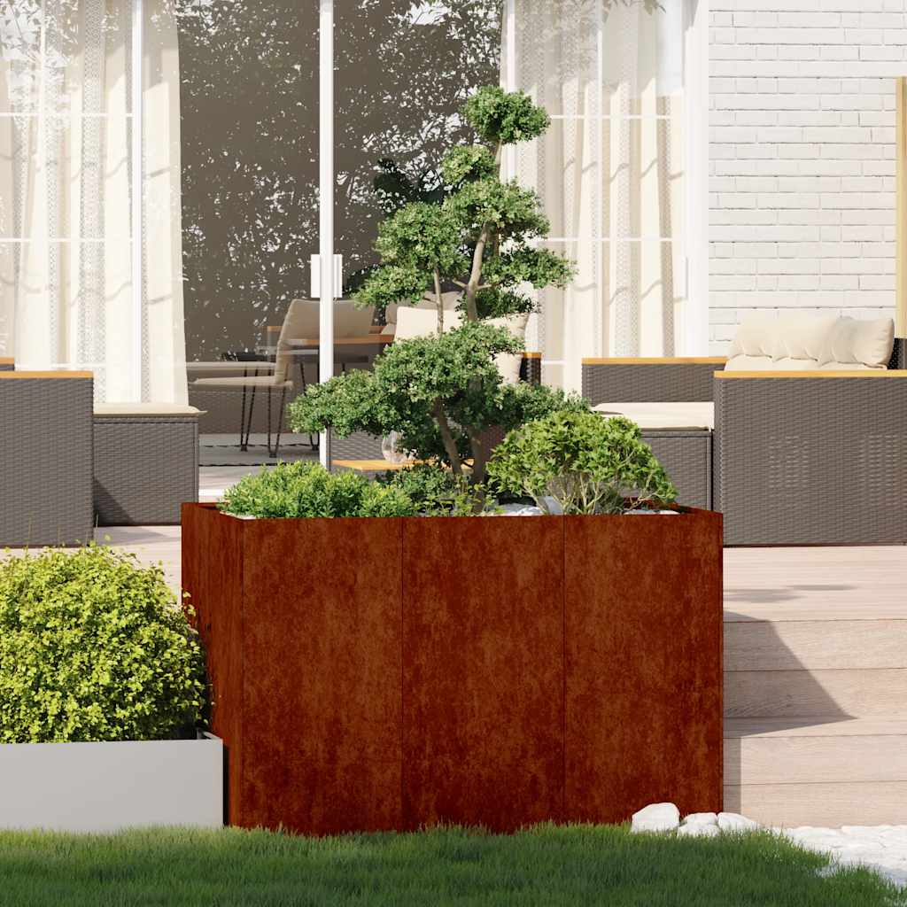 vidaXL Planter Steel Depth 80 cm Height 80 cm