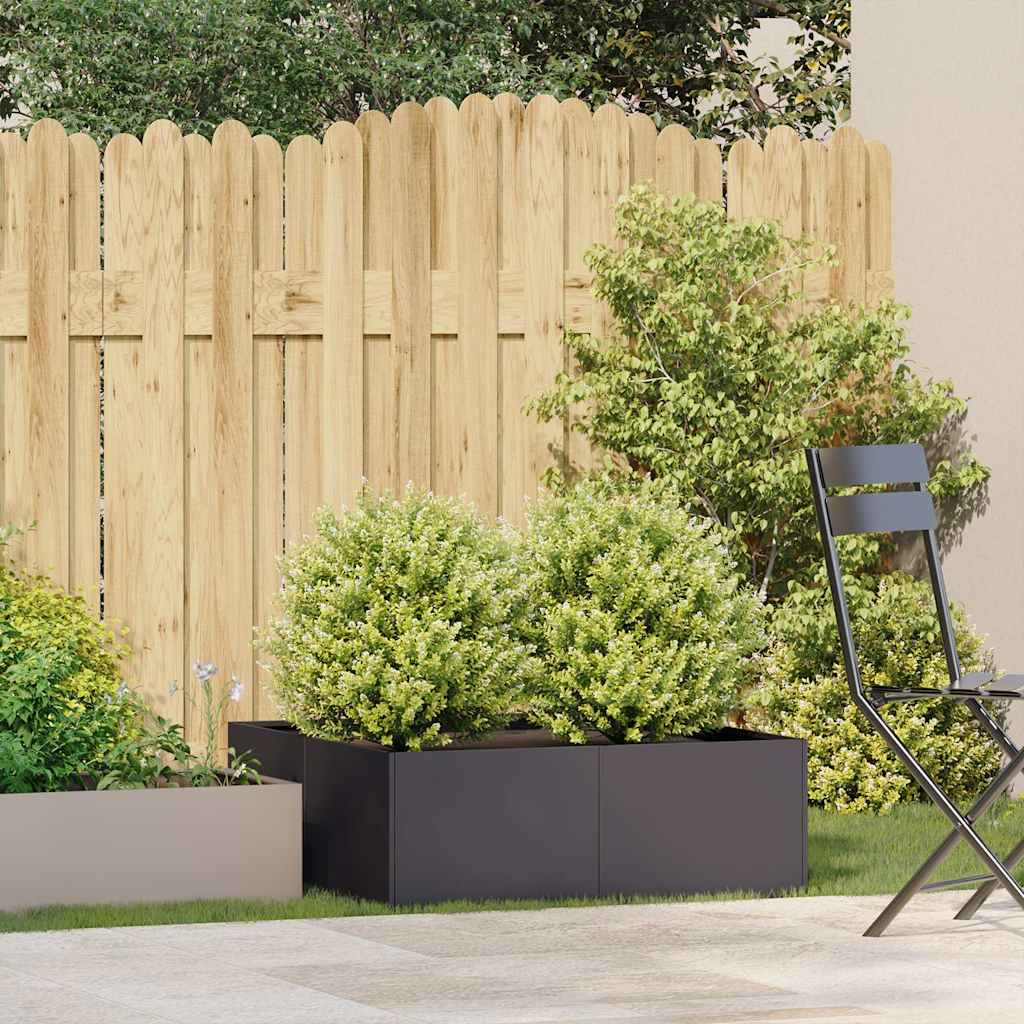 vidaXL Planter Black 80x80x30 cm Steel 3