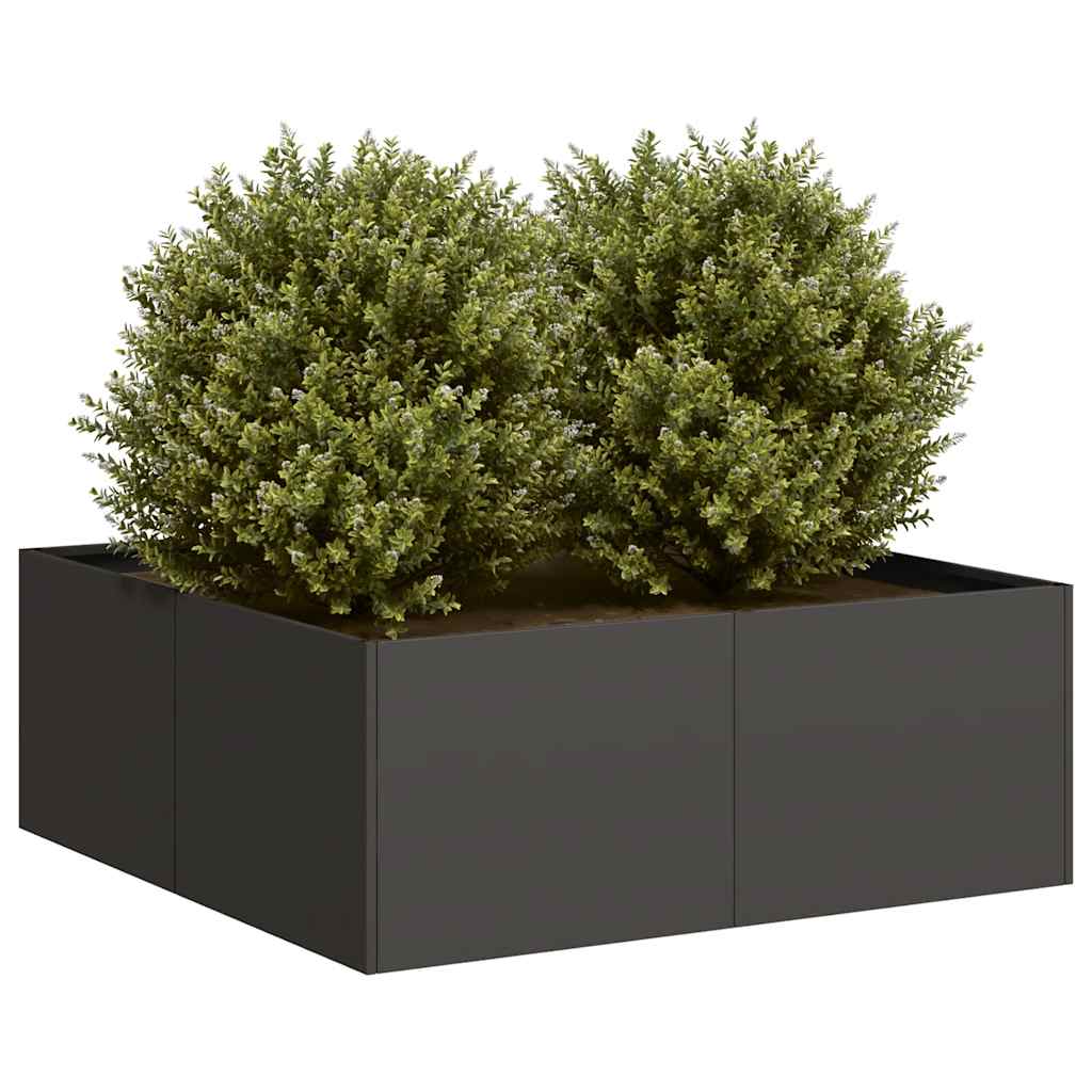 vidaXL Planter Black 80x80x30 cm Steel 1