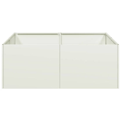 vidaXL Planter White 80x80x30 cm Steel 4
