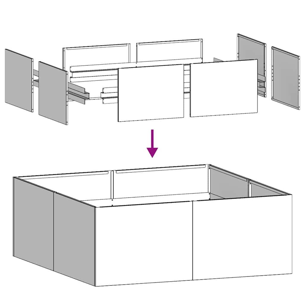 vidaXL Planter Anthracite 80x80x30 cm Steel 6