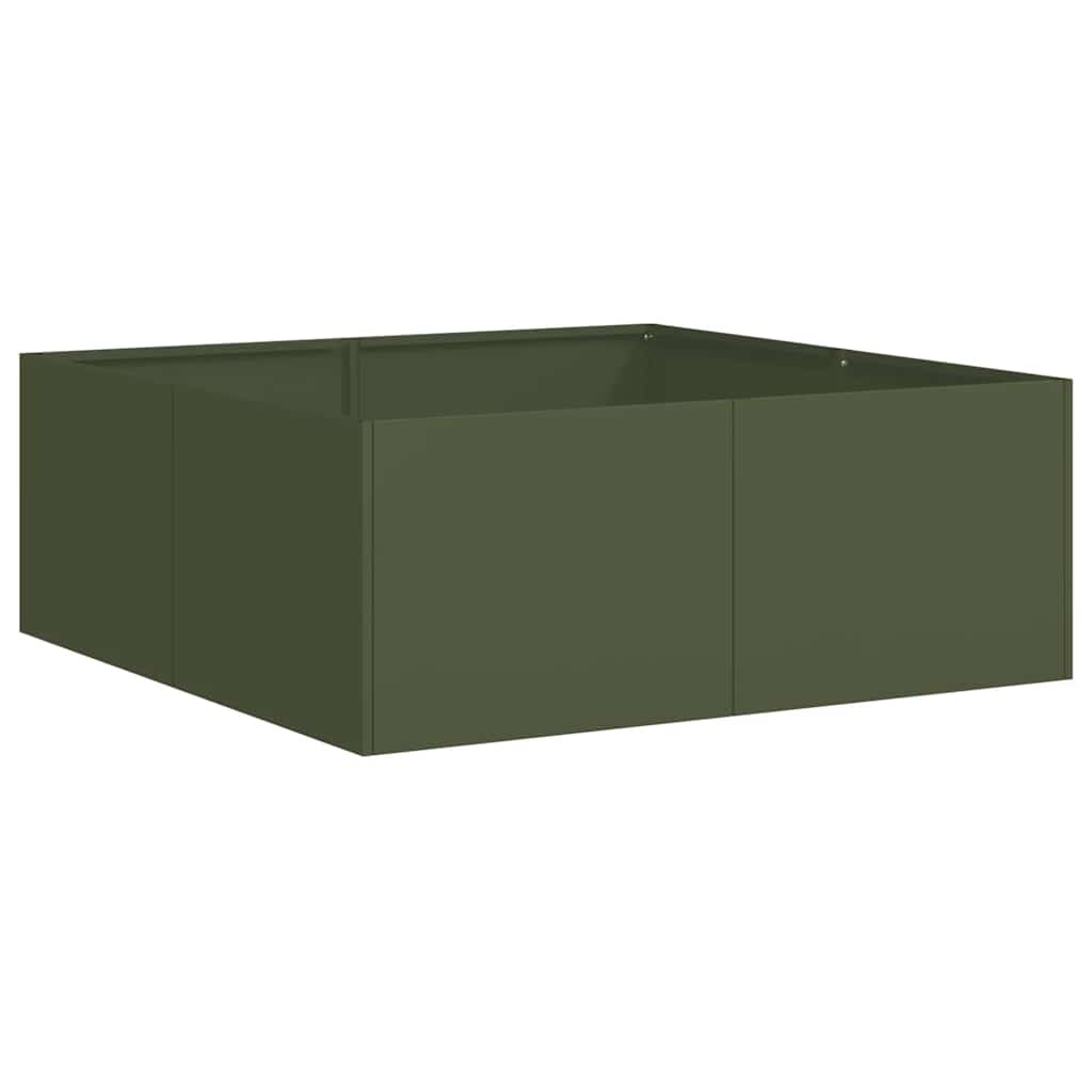vidaXL Planter Olive Green 80x80x30 cm Steel 2