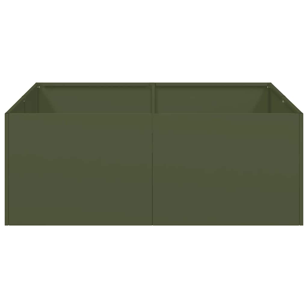 vidaXL Planter Olive Green 80x80x30 cm Steel 3