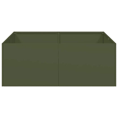 vidaXL Planter Olive Green 80x80x30 cm Steel 3