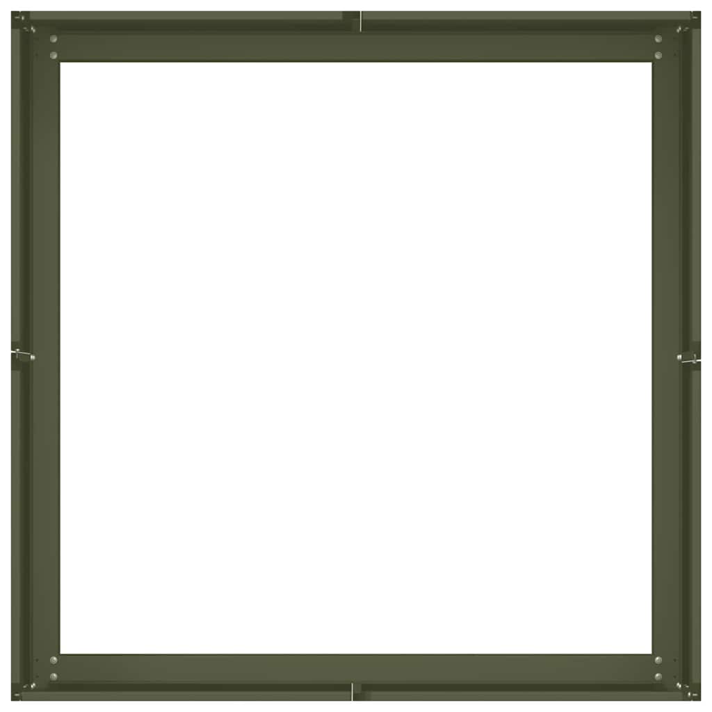 vidaXL Planter Olive Green 80x80x30 cm Steel 4