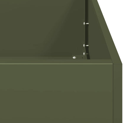 vidaXL Planter Olive Green 80x80x30 cm Steel 5