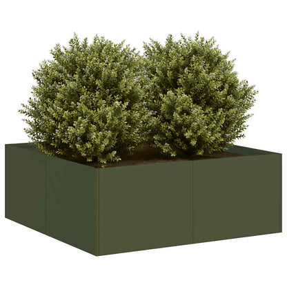 vidaXL Planter Olive Green 80x80x30 cm Steel 1