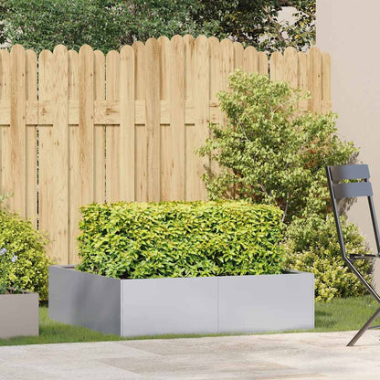 vidaXL Planter 100x100x30 cm Galvanised Steel 3