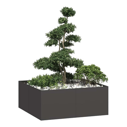 Planter 100x100x40 cm Steel Black