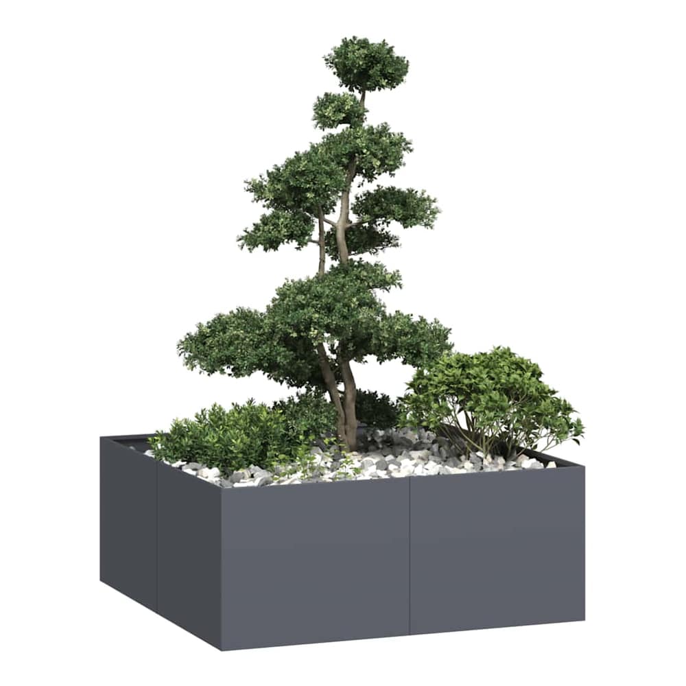 Planter 100x100x40 cm Steel Anthracite