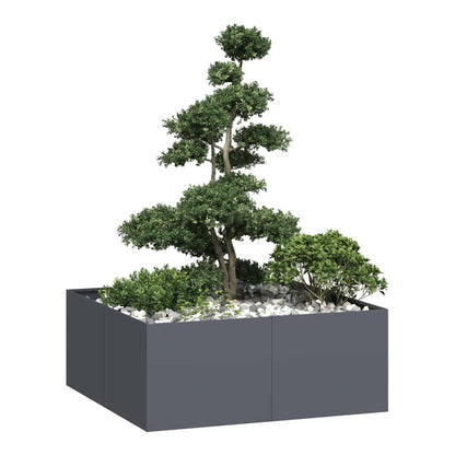 Planter 100x100x40 cm Steel Anthracite