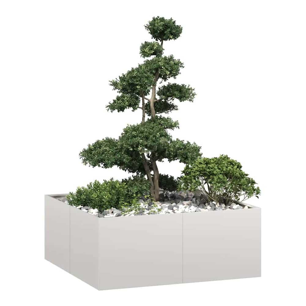 Planter 100x100x40 cm Steel Stainless steel