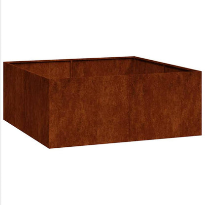 Planter 100x100x40 cm Steel Weathering steel