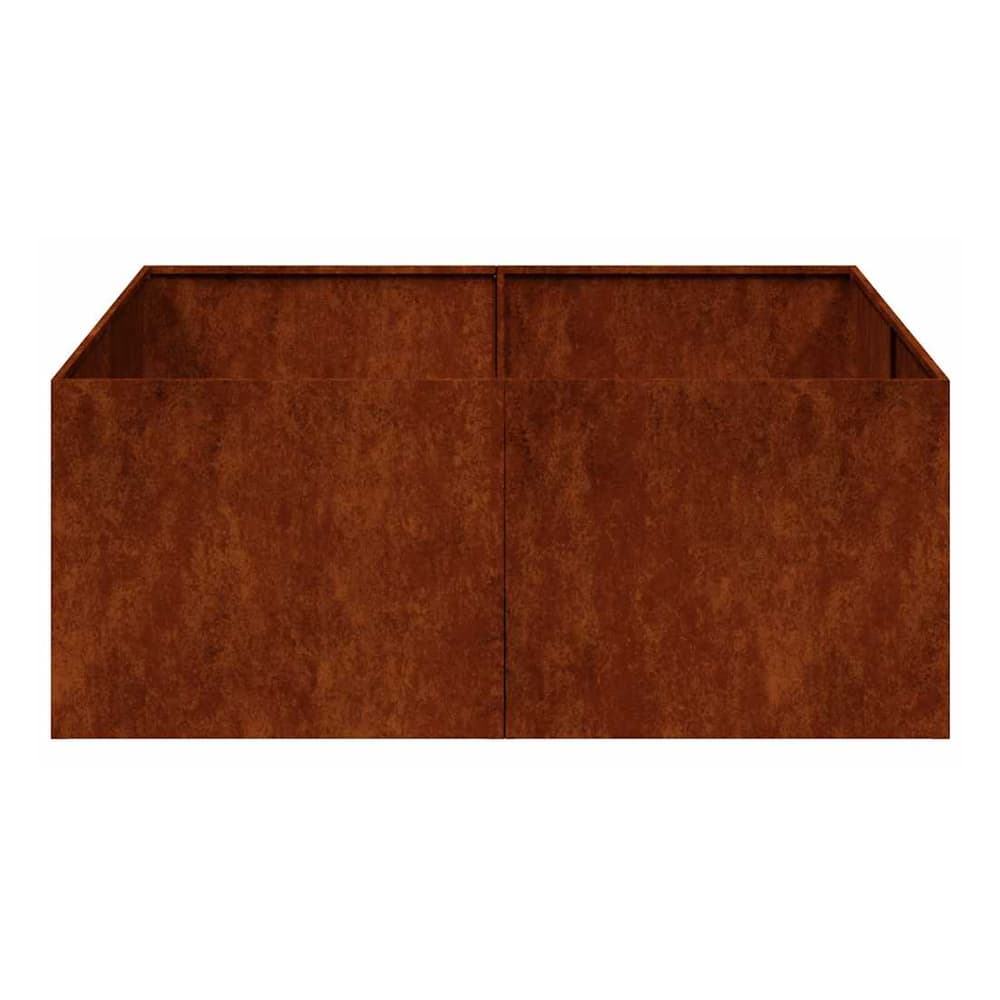 Planter 100x100x40 cm Steel Weathering steel